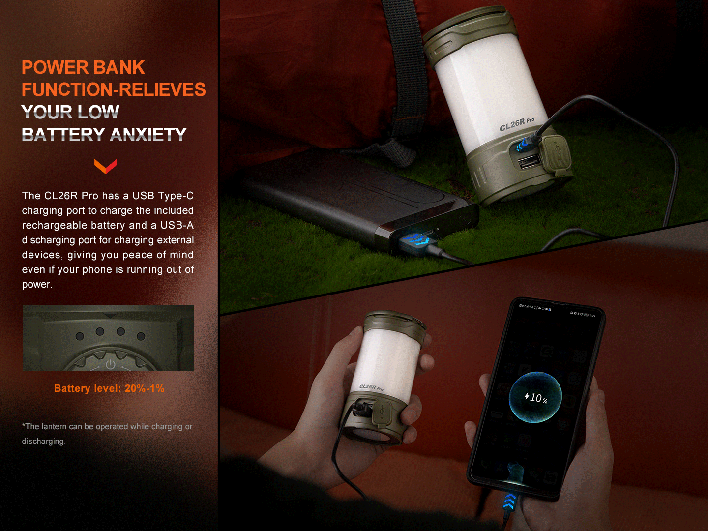 Fenix CL26R PRO High Performance LED Rechargeable Camping Lantern Fenix Store