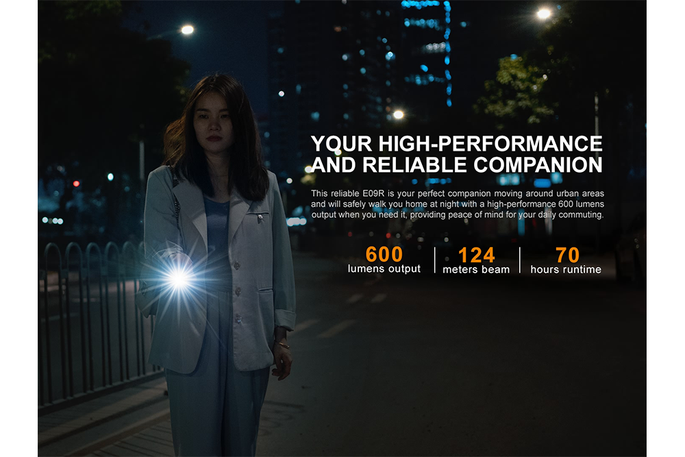 Fenix E09R Rechargeable High-Output Flashlight  - 600 Lumens Fenix Store