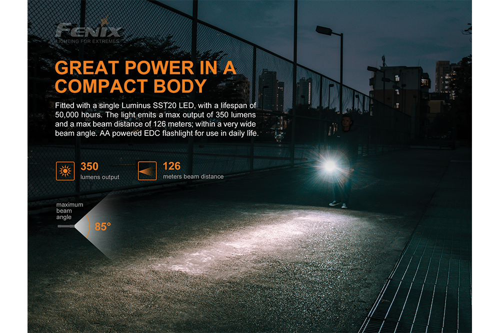 Fenix E20 V2.0 EDC Flashlight - 350 Lumens Fenix Store