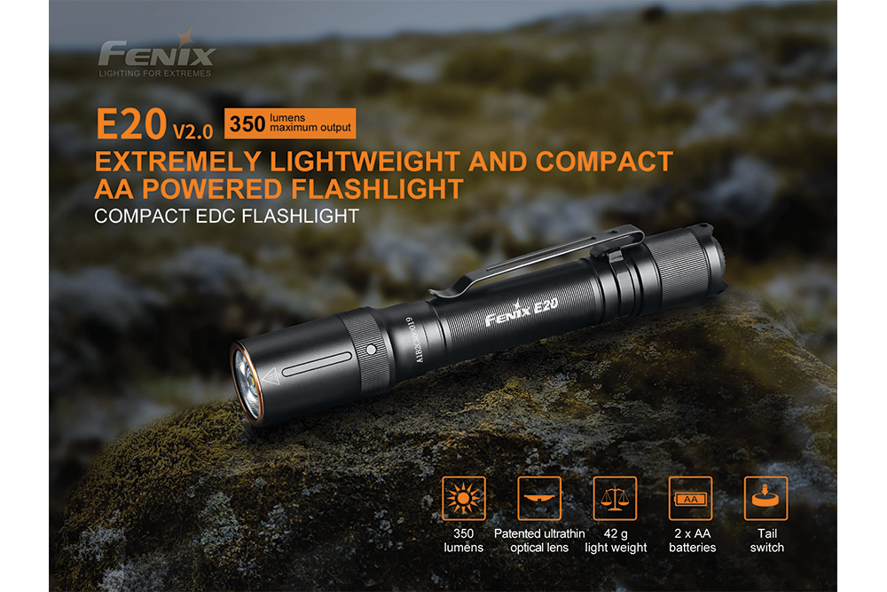 Fenix E20 V2.0 EDC Flashlight - 350 Lumens Fenix Store