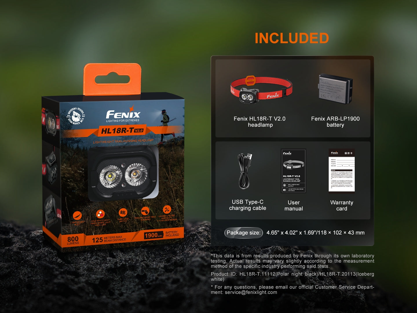 Fenix HL18R-T V2 Lightweight Trail Running Headlamp Fenix Store