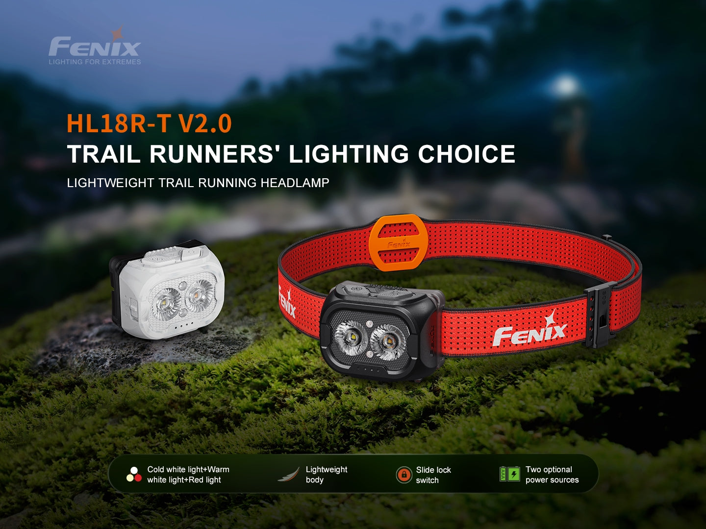 Fenix HL18R-T V2 Lightweight Trail Running Headlamp Fenix Store