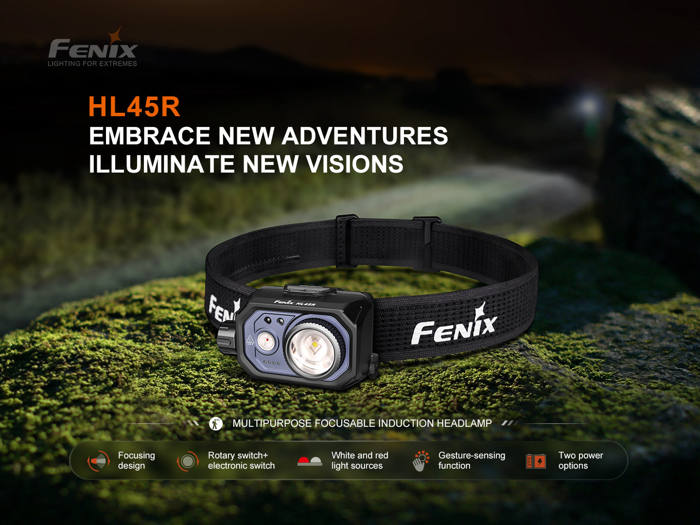 Fenix HL45R Rechargeable Focusing Gesture-Sensing Headlamp Fenix Store
