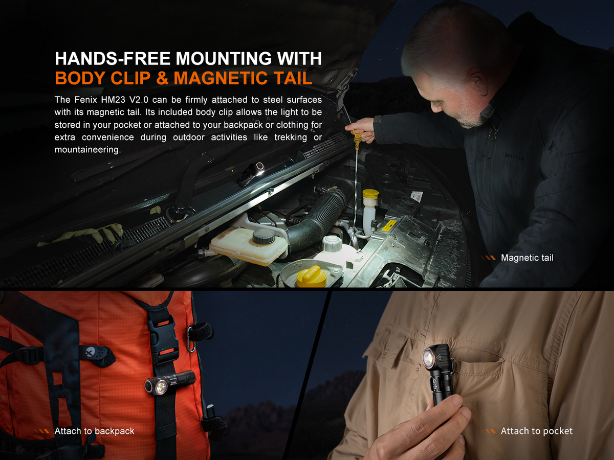 Fenix HM23 V2.0 Lightweight Detachable AA Headlamp Fenix Store