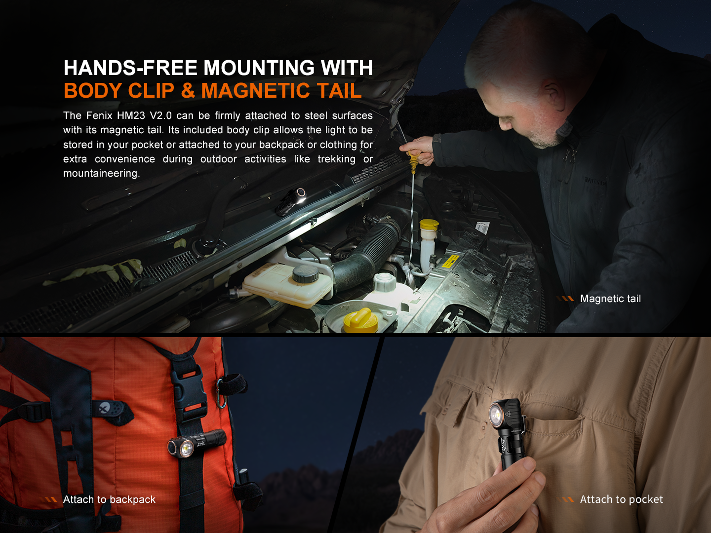 Fenix HM23 V2.0 Lightweight Detachable AA Headlamp Fenix Store