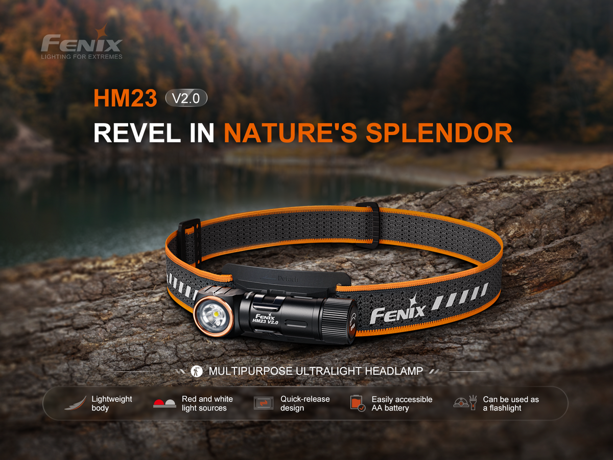 Fenix HM23 V2.0 Lightweight Detachable AA Headlamp Fenix Store