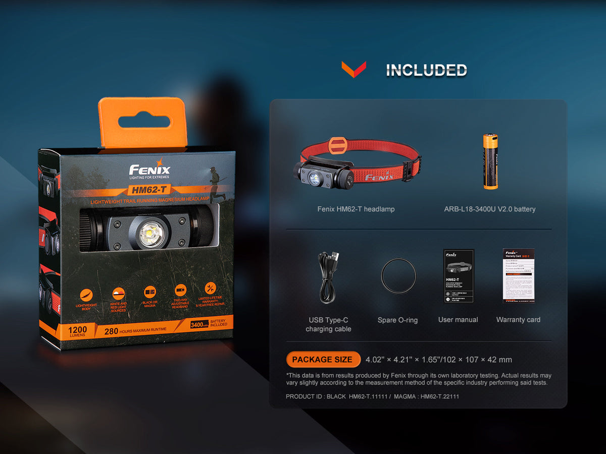 Fenix HM62-T Lightweight Trail Running Headlamp Fenix Store