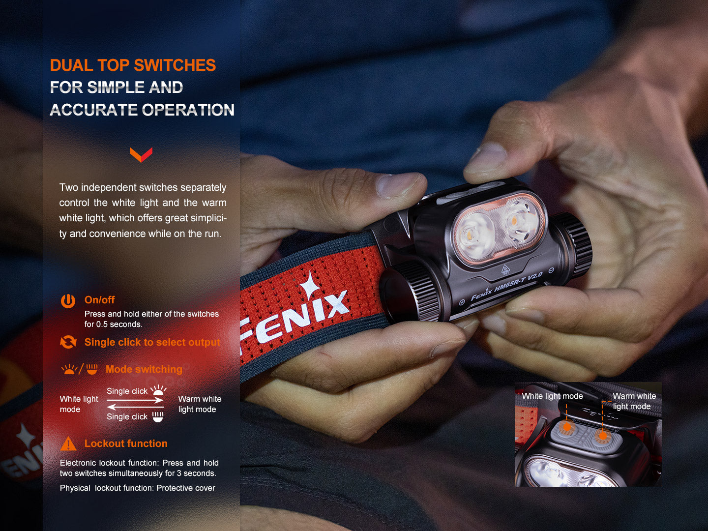Fenix HM65R-T V2 Rechargeable Lightweight Trail Running Headlamp Fenix Store