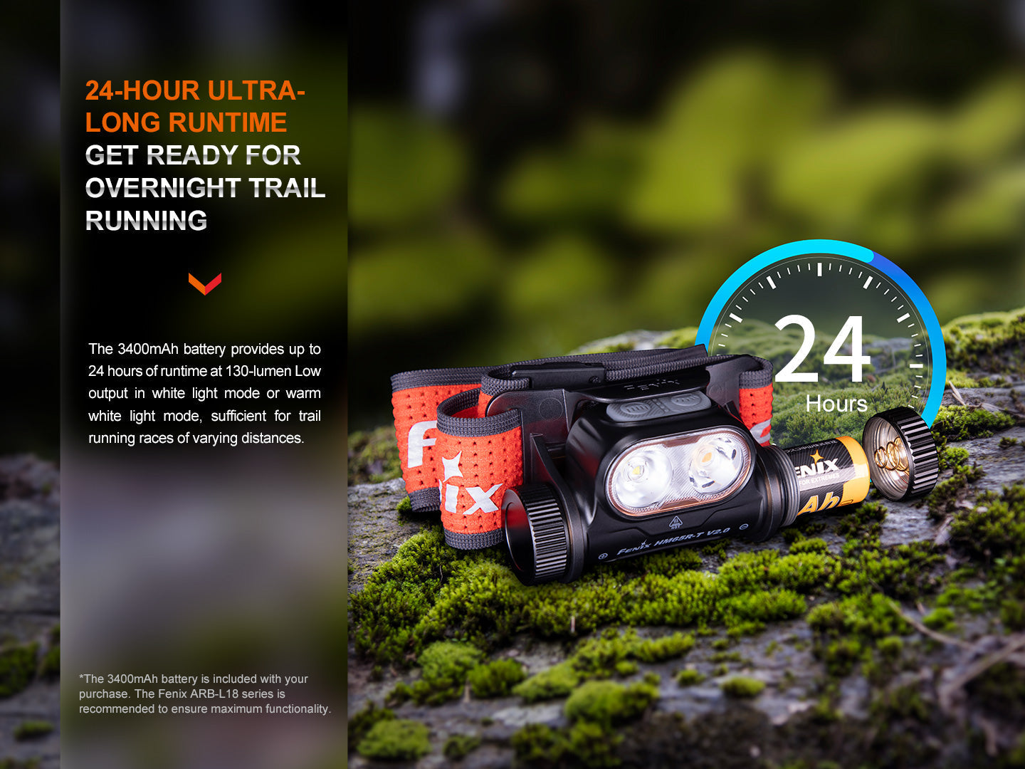 Fenix HM65R-T V2 Rechargeable Lightweight Trail Running Headlamp Fenix Store