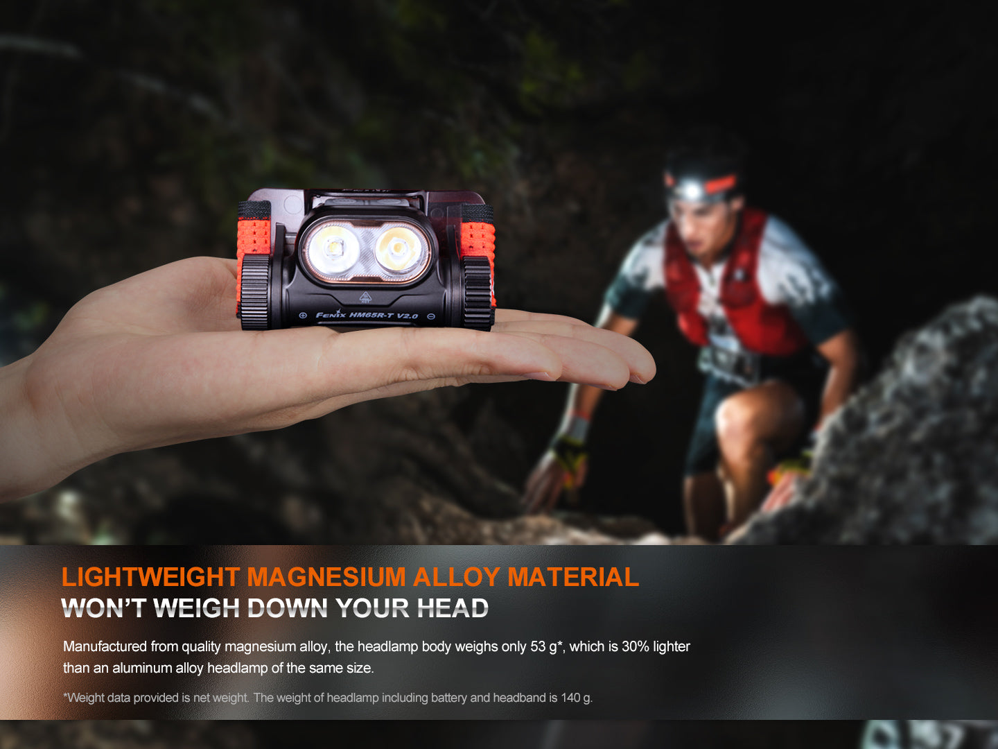 Fenix HM65R-T V2 Rechargeable Lightweight Trail Running Headlamp Fenix Store