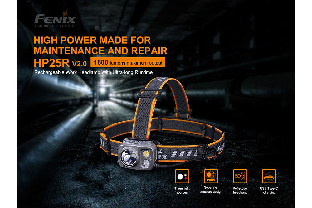 Fenix HP25R V2.0 Headlamp - 1600 Lumens Fenix Store