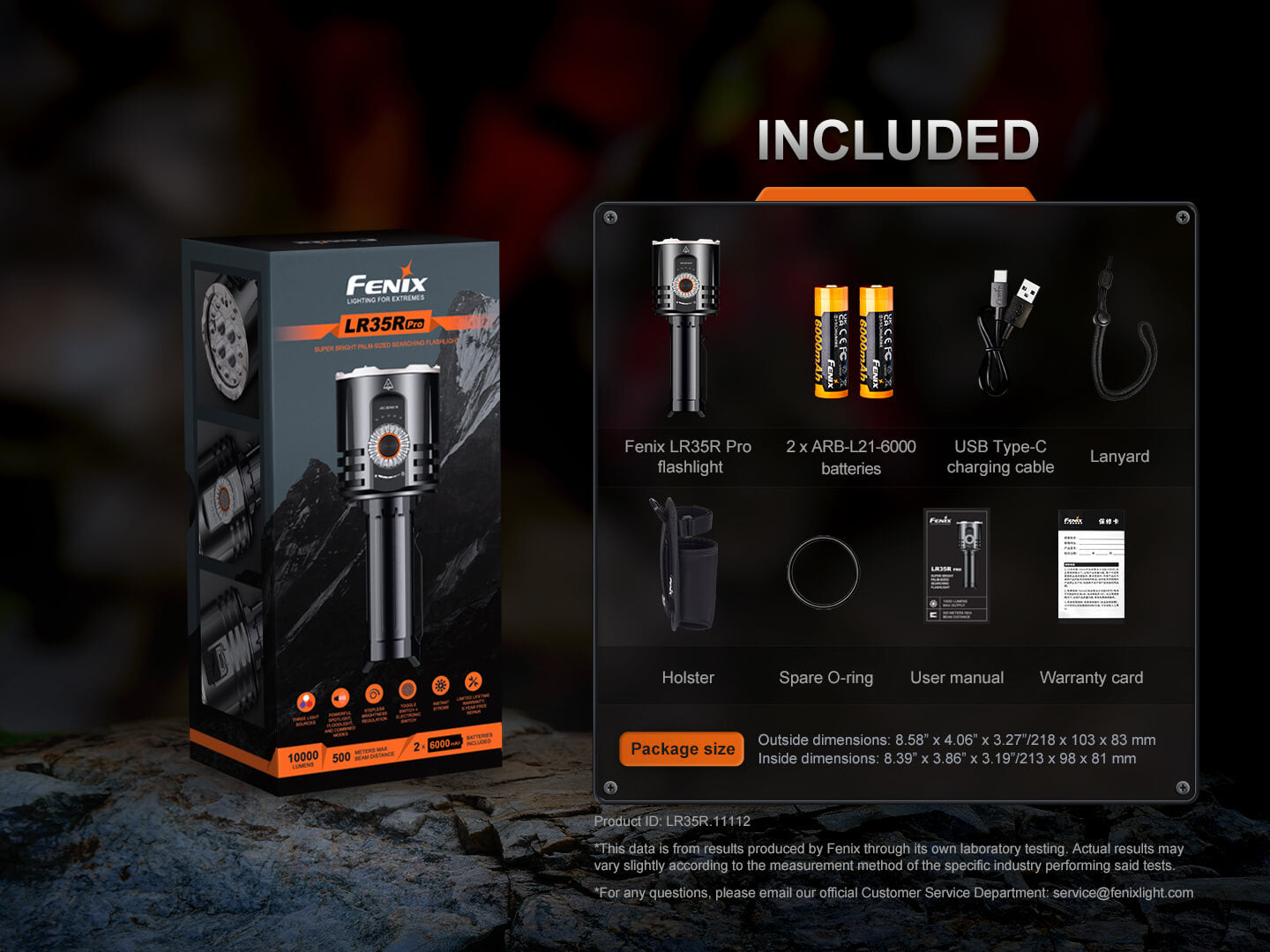 Fenix LR35R PRO Rechargeable Palm-Sized Searchlight Fenix Store