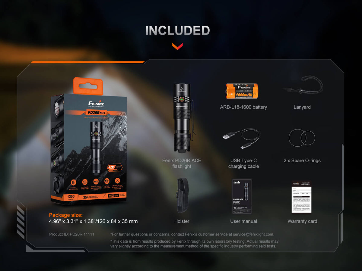 Fenix PD26R ACE Multi-Mode Compact Tactical Flashlight Fenix Store