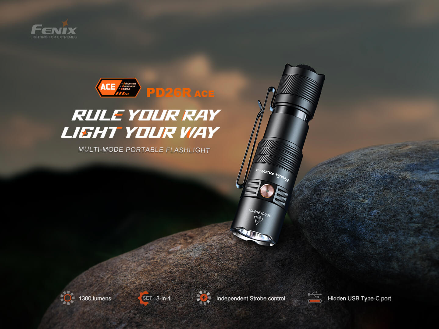 Fenix PD26R ACE Multi-Mode Compact Tactical Flashlight Fenix Store