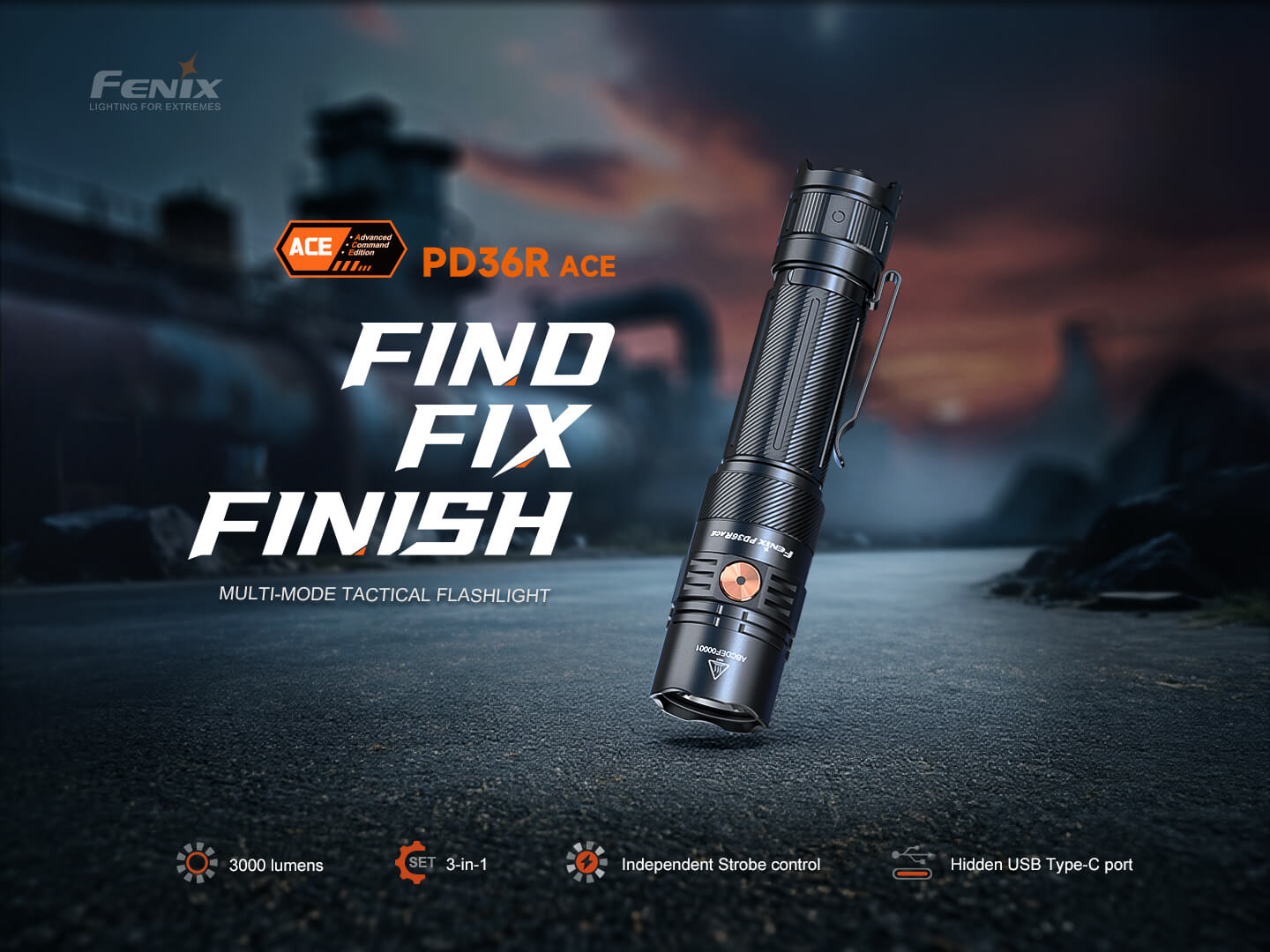 Fenix PD36R ACE Customizable Multi-Mode Flashlight Fenix Store