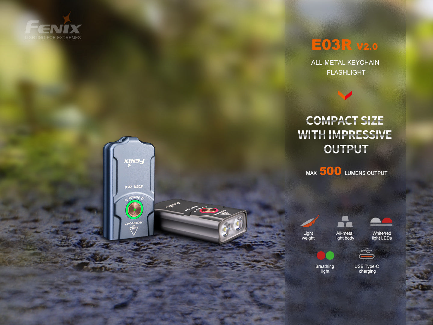 Fenix E03R V2 Keychain Flashlight Fenix Store