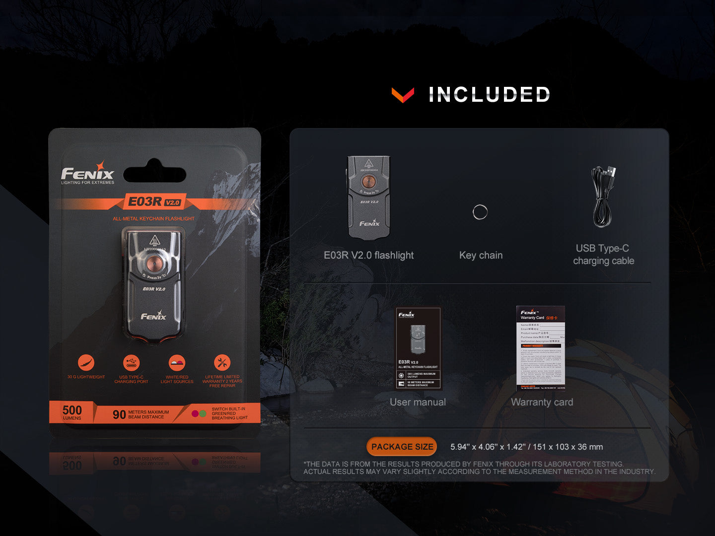 Fenix E03R V2 Keychain Flashlight Fenix Store