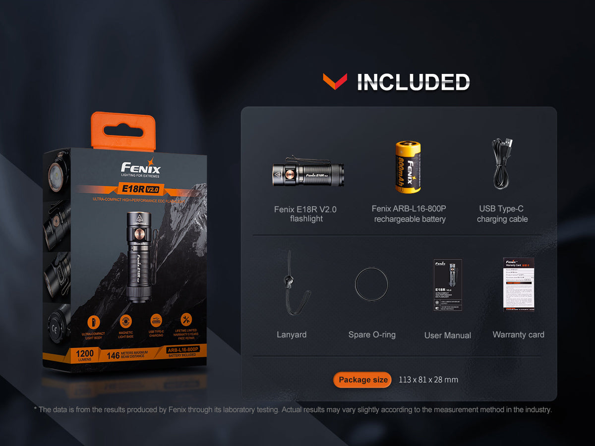 Fenix E18R V2 Rechargeable LED Flashlight Fenix Store