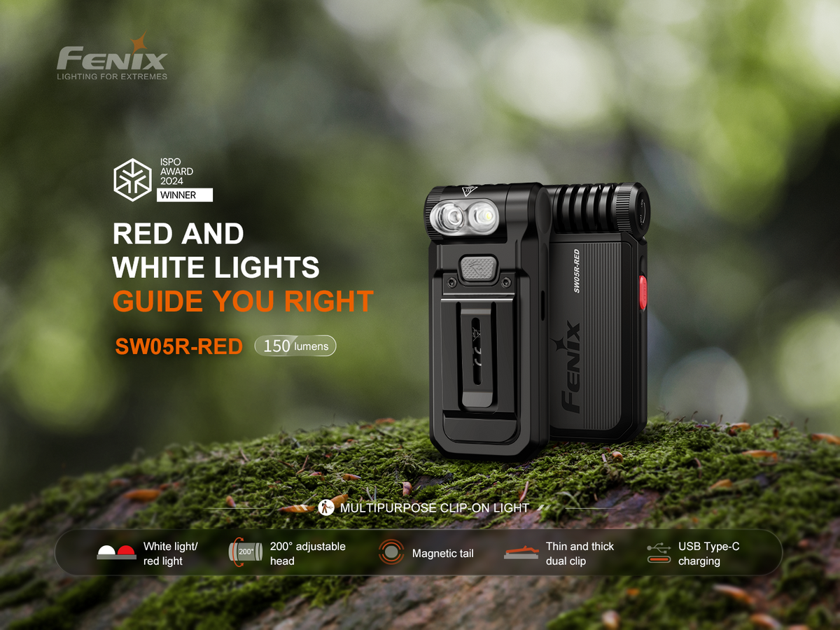 Fenix SW05R Multipurpose Clip-On Light with Red or UV Output Fenix Store