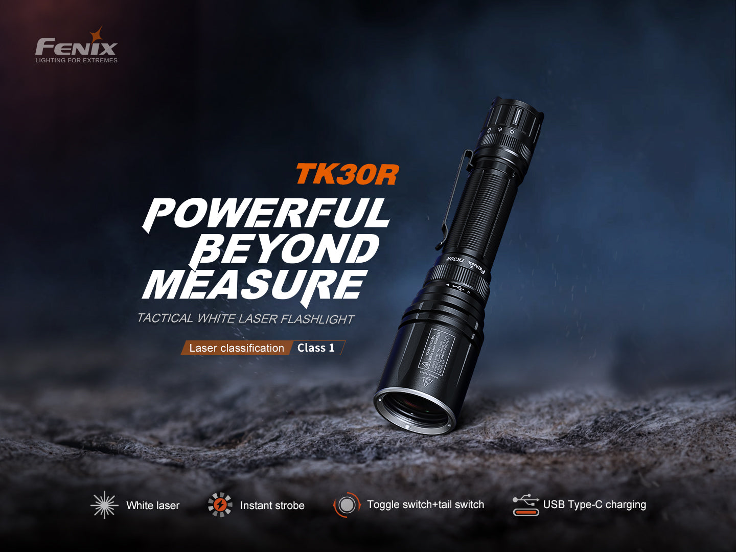 Fenix TK30R Tactical White Laser Rechargeable Flashlight Fenix TK30R Tactical White Laser Rechargeable Flashlight