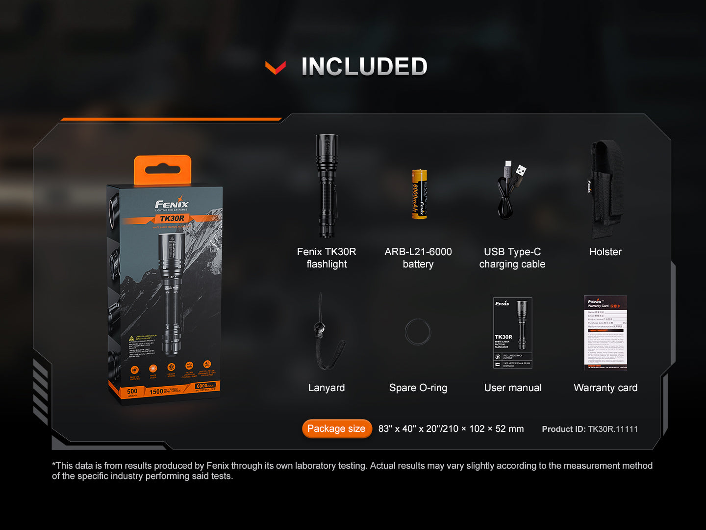 Fenix TK30R Tactical White Laser Rechargeable Flashlight Fenix Store