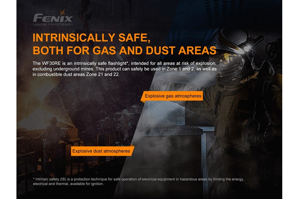 Fenix WF30RE Intrinsically Safe Flashlight - 280 Lumens Fenix Store