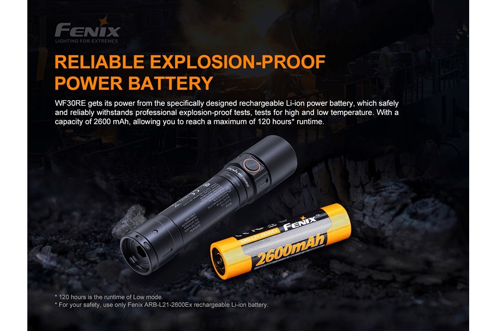 Fenix WF30RE Intrinsically Safe Flashlight - 280 Lumens Fenix Store