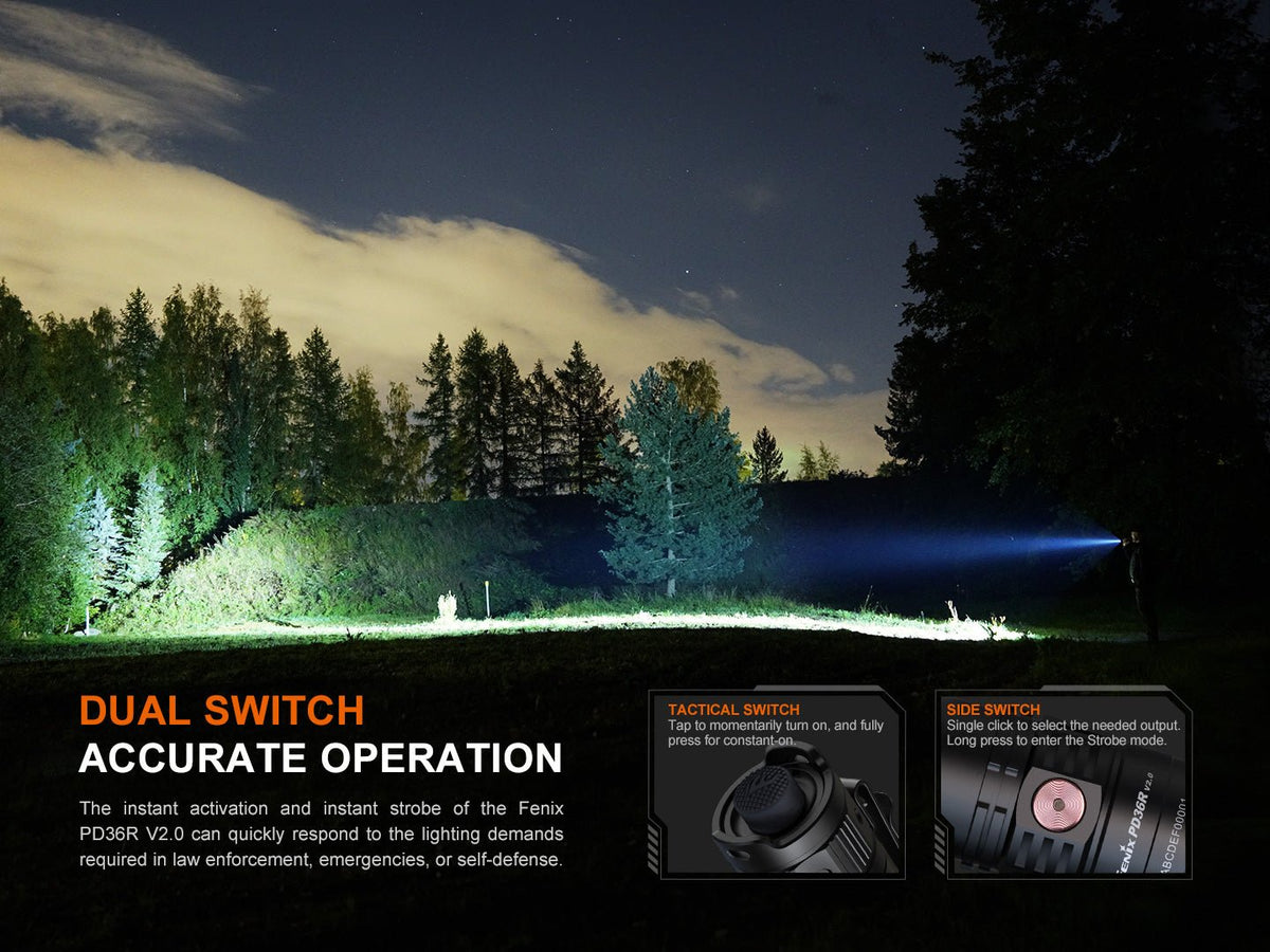 Fenix PD36R V2 Compact Rechargeable Tactical Flashlight - 1700 Lumens Fenix Store