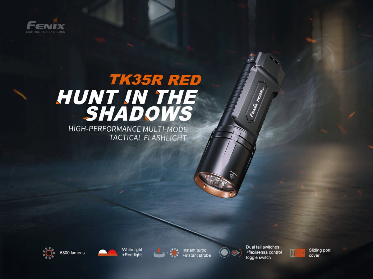 Fenix TK35R Rechargeable High-Performance Tactical Flashlight with UV Output Fenix Store