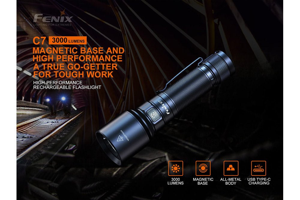 Fenix C7 High-performance Rechargeable LED Flashlight - 3000 Lumens Fenix Store