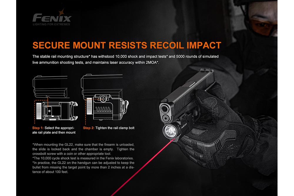 Fenix GL22 Tactical LED Light with Red Laser Fenix Store