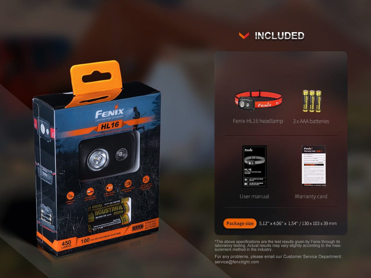 Fenix HL16 Lightweight Outdoor Hiking LED Headlamp Fenix Store