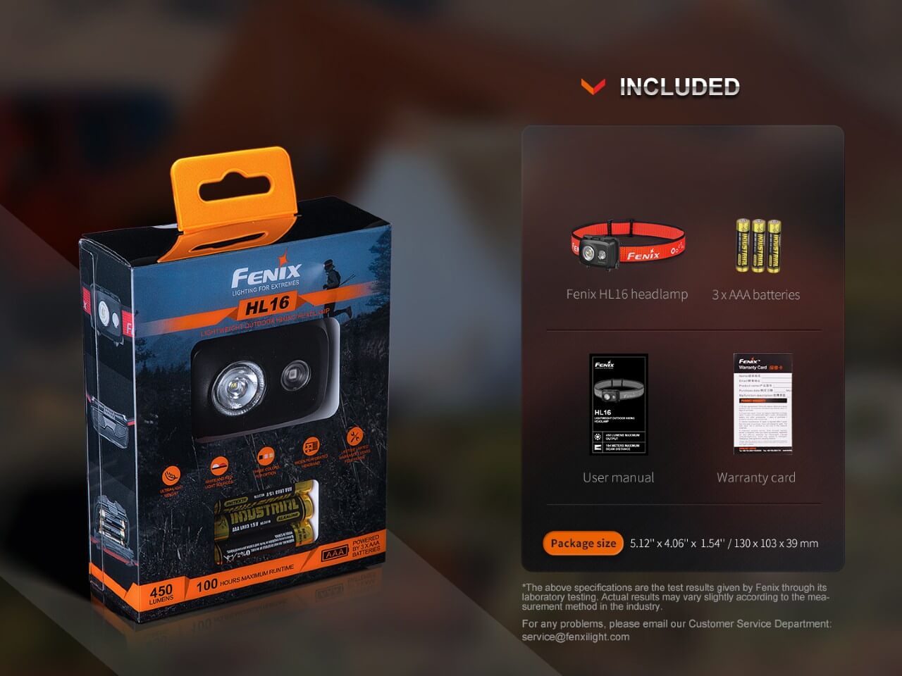 Fenix HL16 Lightweight Outdoor Hiking LED Headlamp Fenix Store