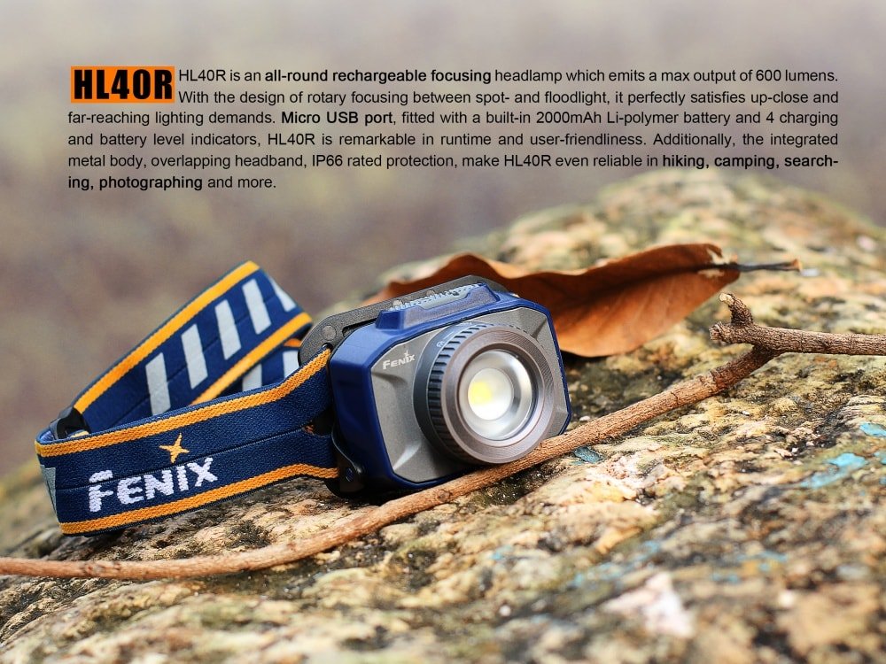 Fenix HL40R Focusable USB Rechargeable LED Headlamp Fenix Store