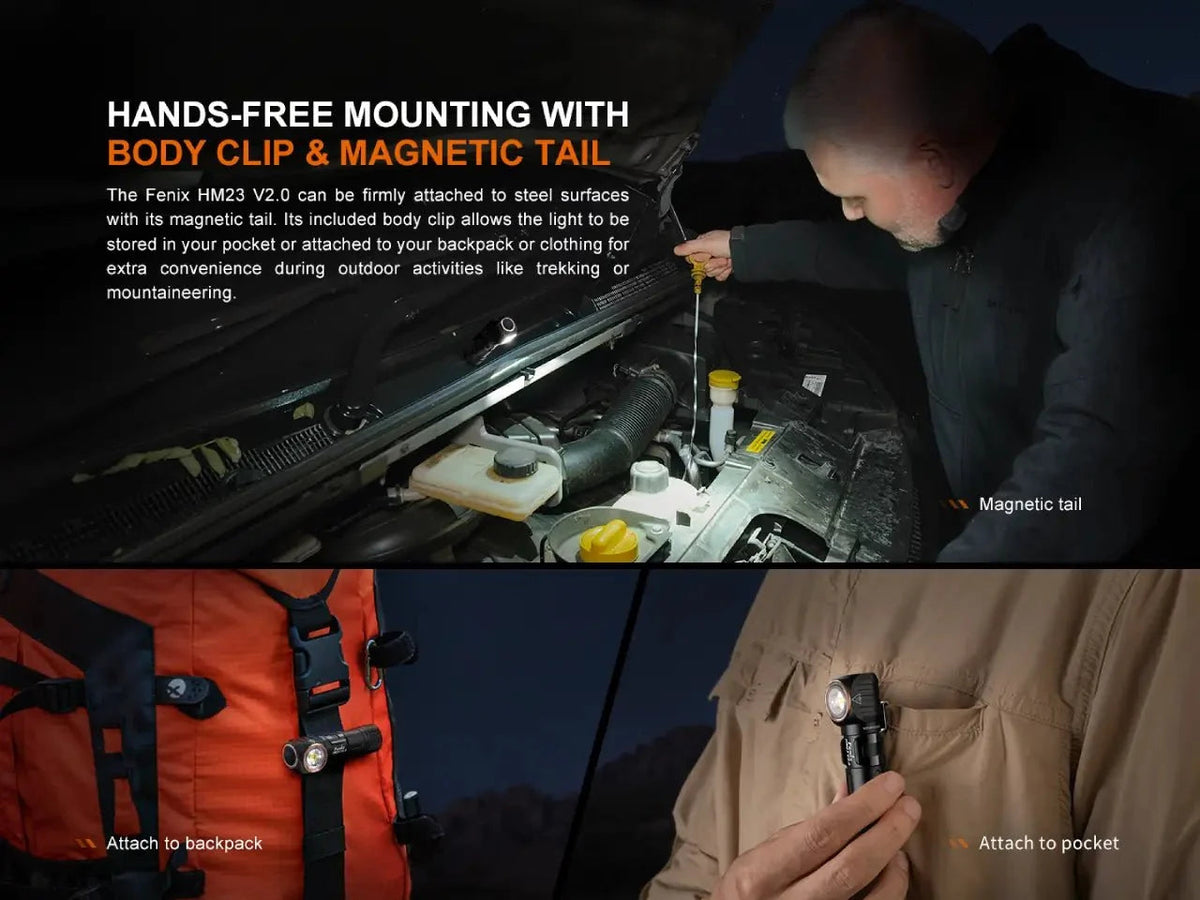 Fenix HM23 V2.0 Lightweight Detachable AA Headlamp Fenix Store