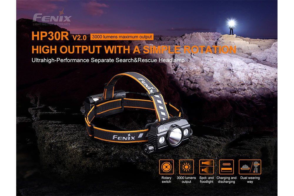 Fenix HP30R V2.0 LED Headlamp - 3000 Lumens Fenix Store