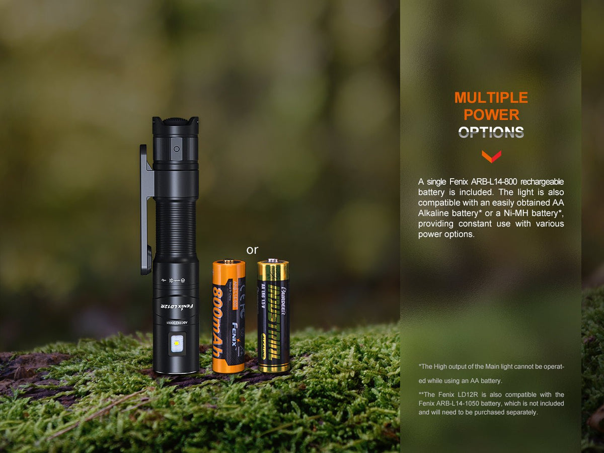 Fenix LD12R Dual Light Flashlight - 600 Lumens Fenix Store