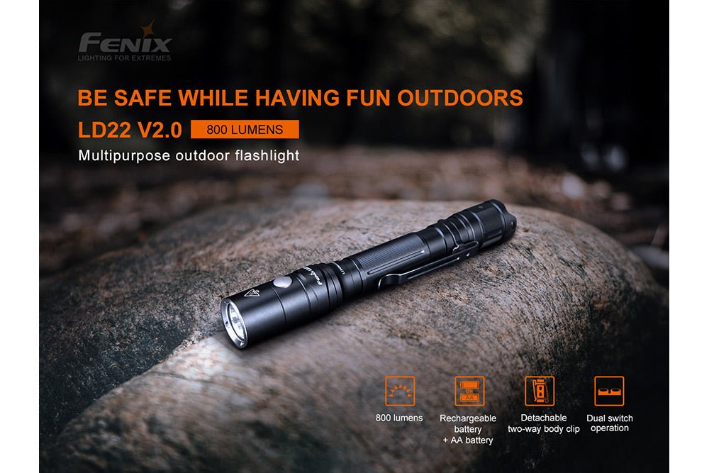 Fenix LD22 V2 Compact LED Flashlight - 800 Lumens Fenix Store