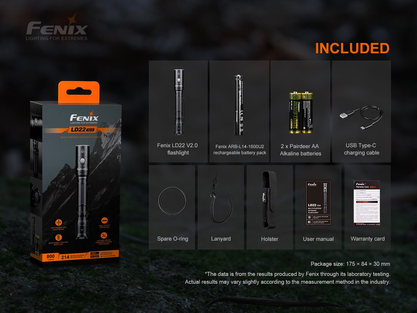 Fenix LD22 V2 Compact LED Flashlight - 800 Lumens Fenix Store