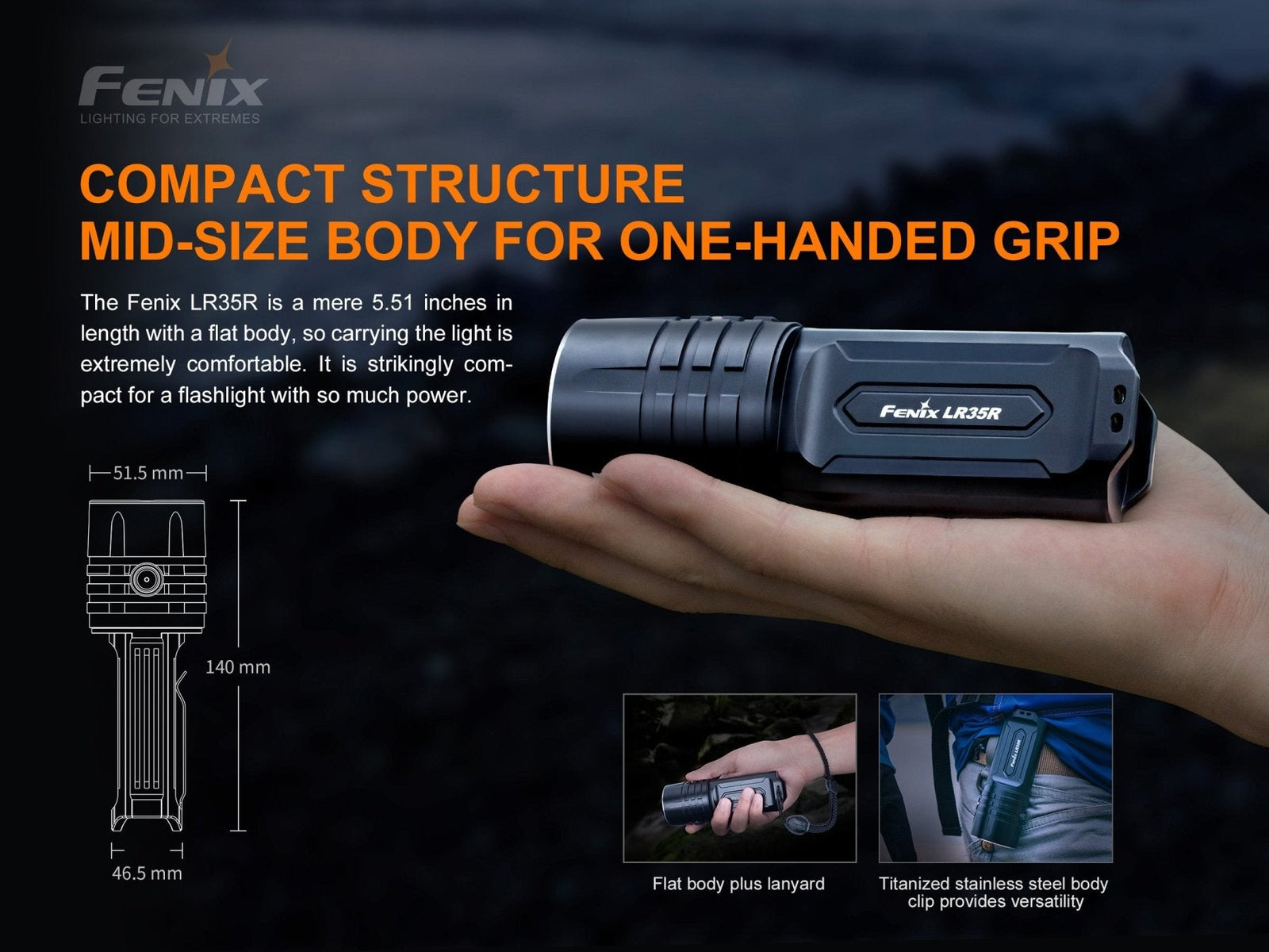 Fenix LR35R Rechargeable LED Flashlight - 10,000 Lumens Fenix Store