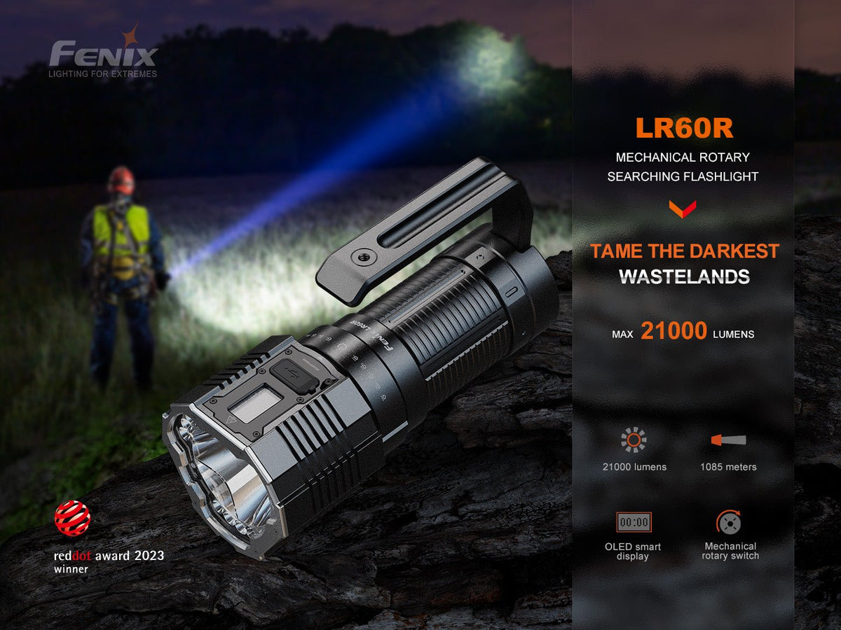 Fenix LR60R Rotary Switch Rechargeable Searchlight - 21000 Lumens Fenix Store