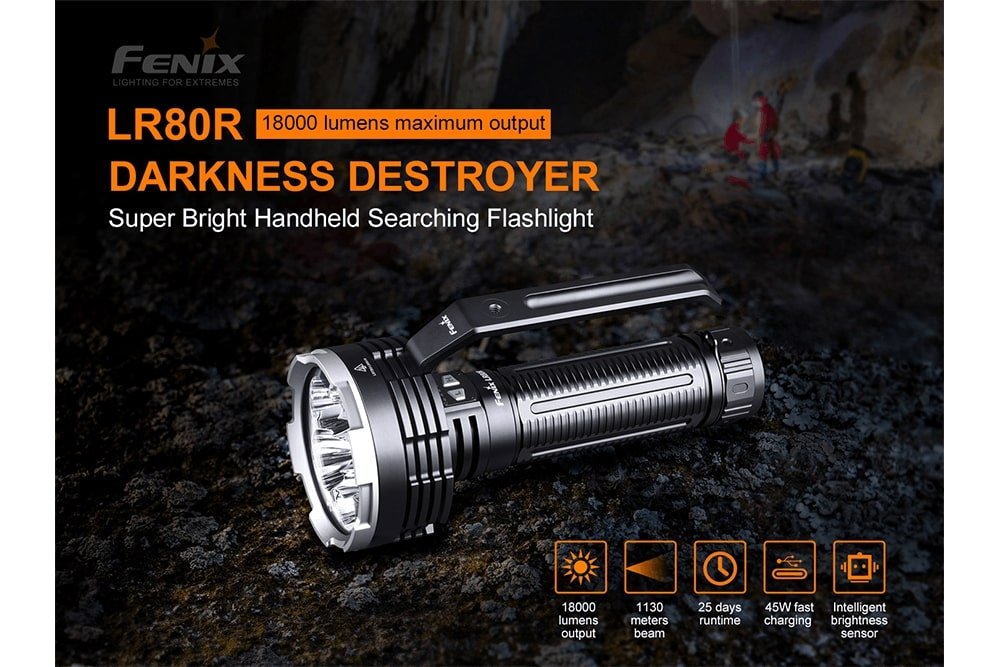 Fenix LR80R Rechargeable LED Searchlight - 18000 Lumens Fenix Store
