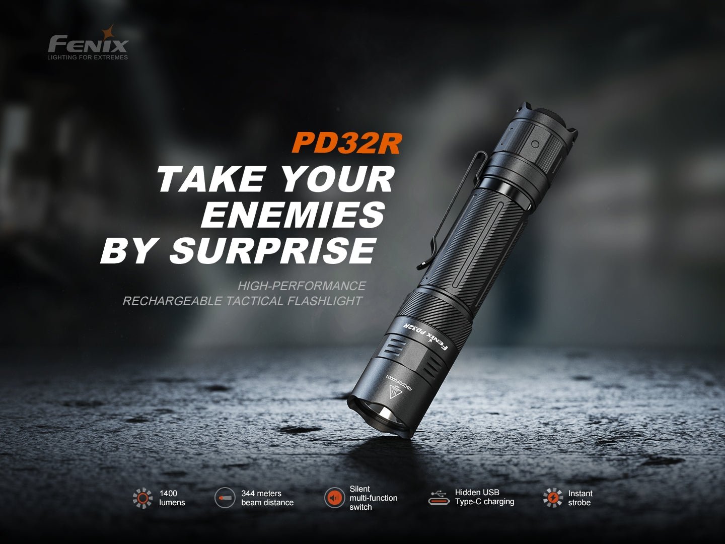 Fenix PD32R Rechargeable Silent Switch LED Flashlight Fenix Store