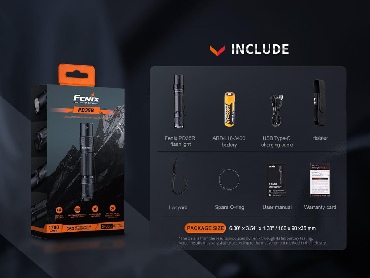 Fenix PD35R Compact Rechargeable Tactical Flashlight Fenix Store