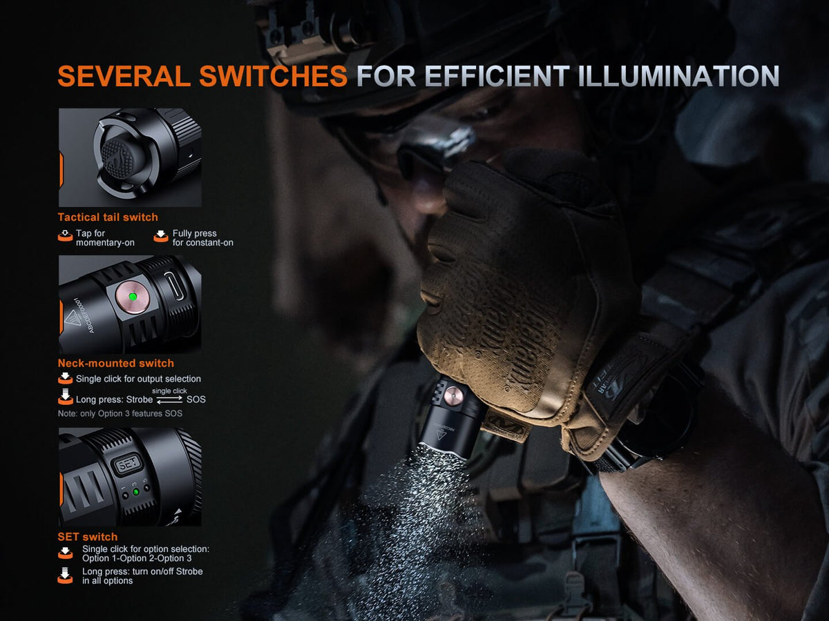 Fenix PD35R ACE Multi-mode Tactical Flashlight + FREE CL01 Mini Lantern Fenix Store