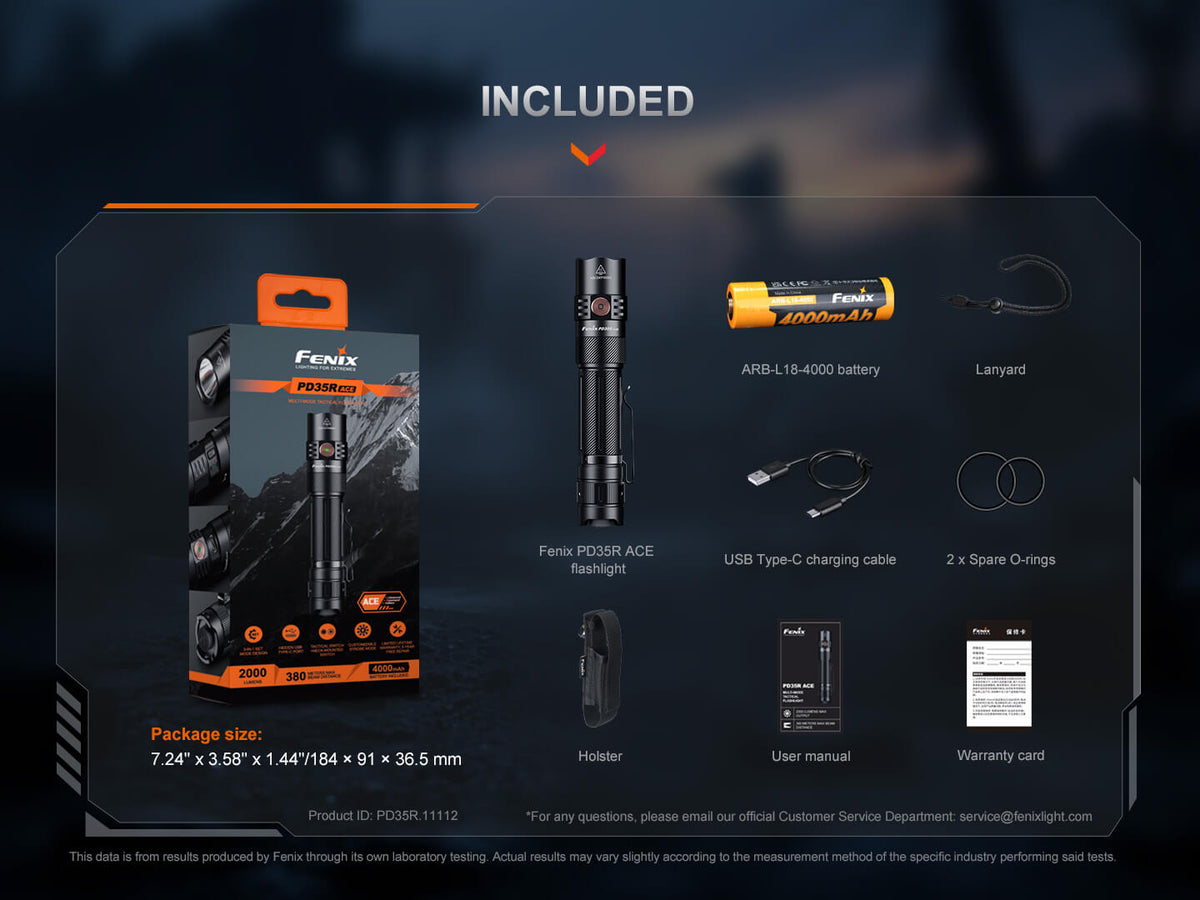 Fenix PD35R ACE Multi-mode Tactical Flashlight + FREE CL01 Mini Lantern Fenix Store