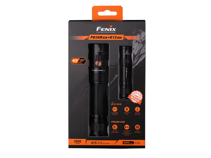 Fenix PD36R ACE Customizable Multi-Mode Flashlight - Wildcat Mini BMX
