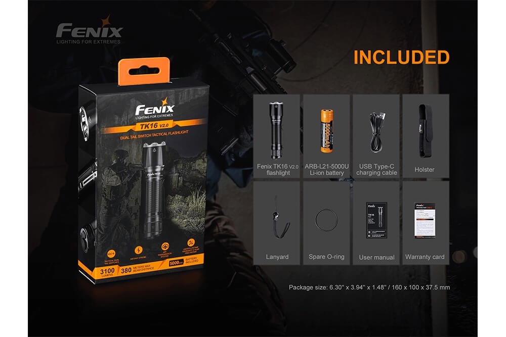 Fenix TK16 V2.0 Tactical Flashlight - 3100 Lumens Fenix Store