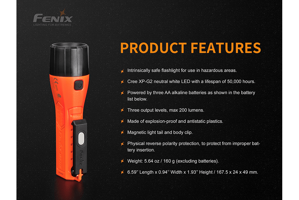 Fenix WF11E Intrinsically Safe Flashlight Fenix Store