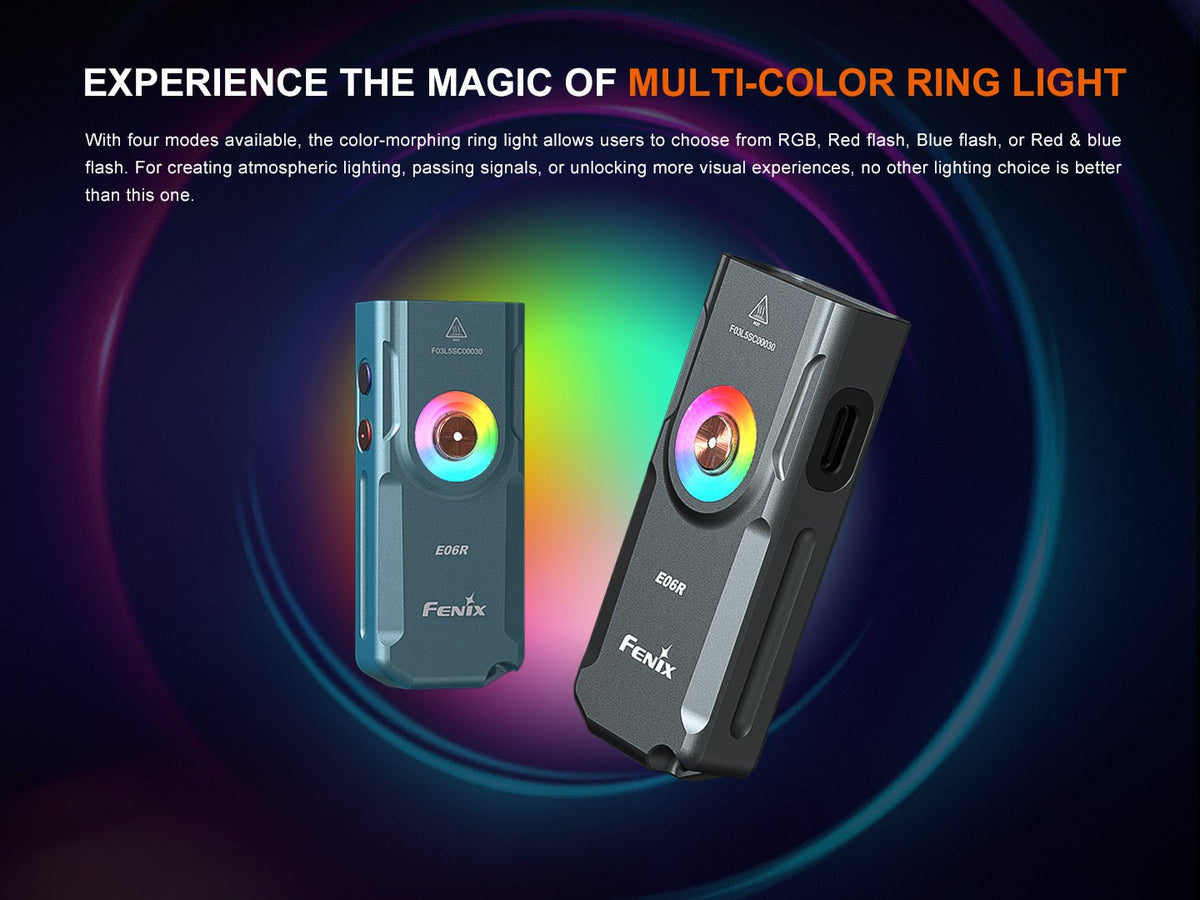 Fenix E06R Keychain Light with White, UV, and Red Laser Lights Fenix Store